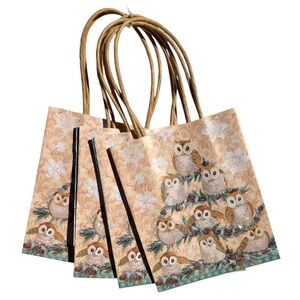 Punch Studio Owl Family Winter Gift Bags (14756), Set of 4